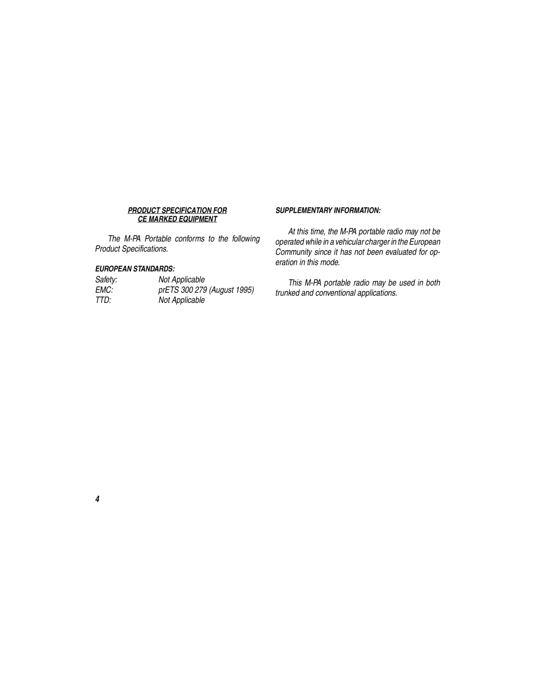 Ericsson LBI-38377E manual Safety Not Applicable, Ttd 