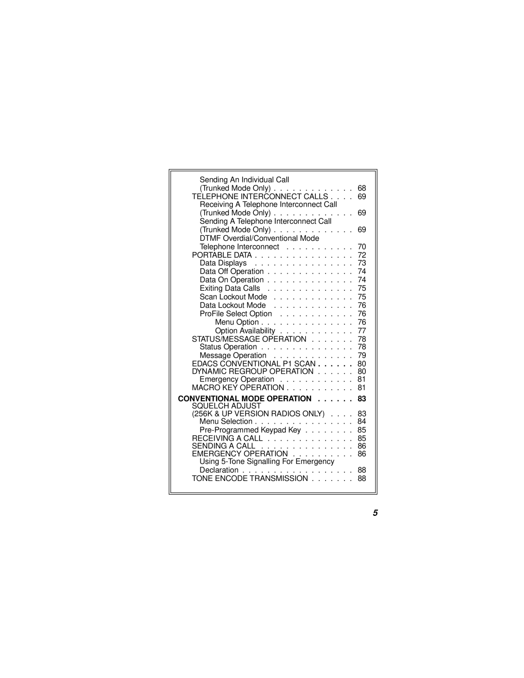 Ericsson LBI-38732D manual Conventional Mode Operation 