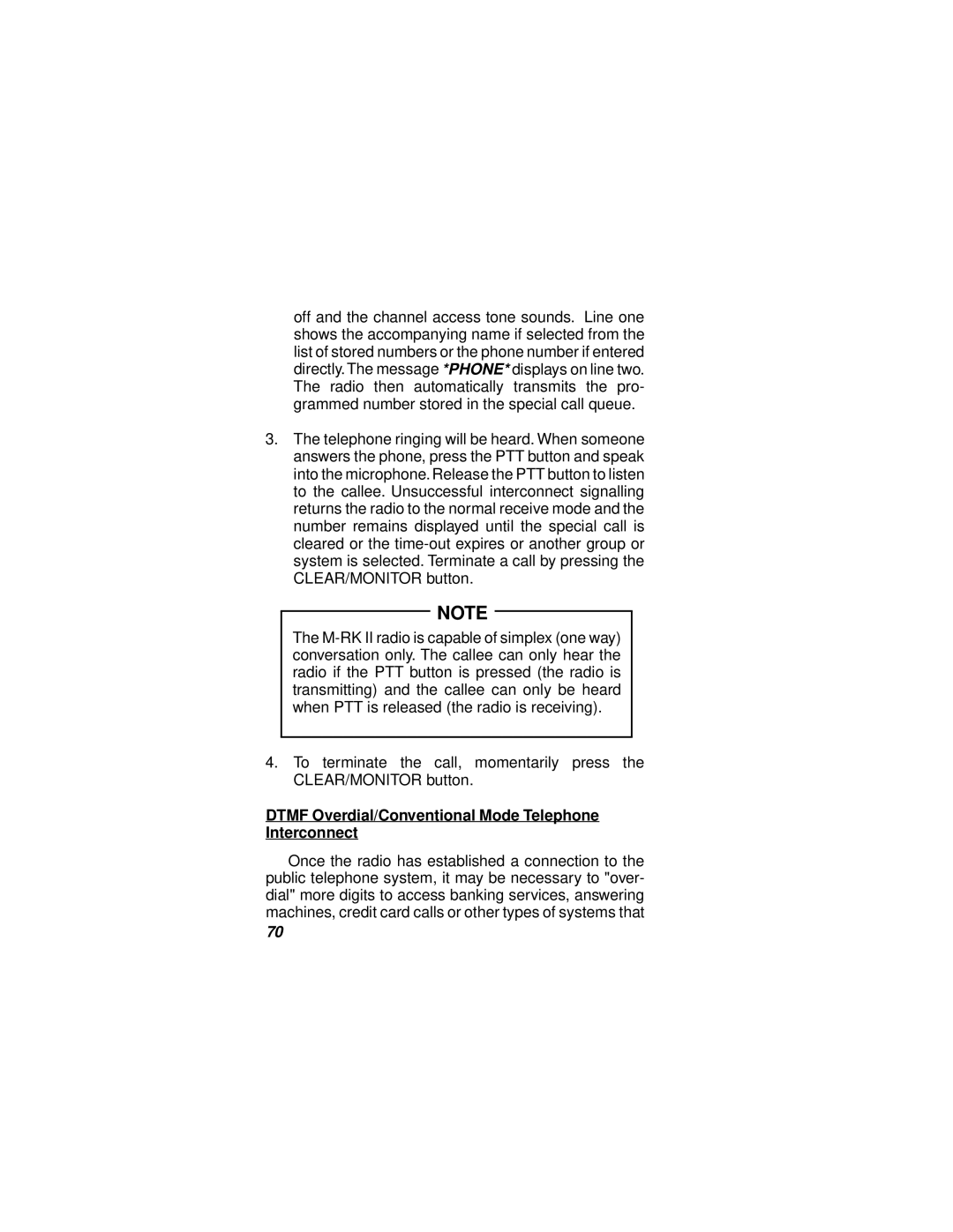 Ericsson LBI-38732D manual Dtmf Overdial/Conventional Mode Telephone Interconnect 