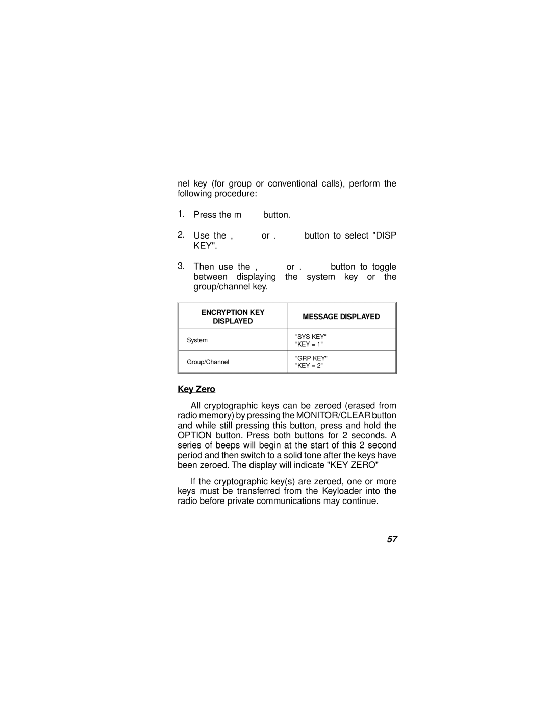 Ericsson LBI-38732E manual Key Zero 