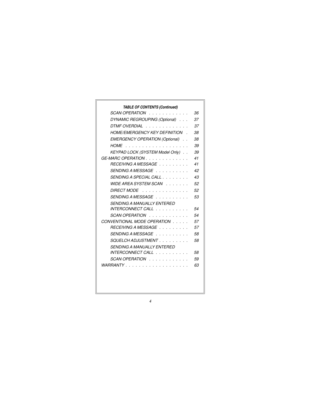 Ericsson LBI-38823C manual Scan Operation 