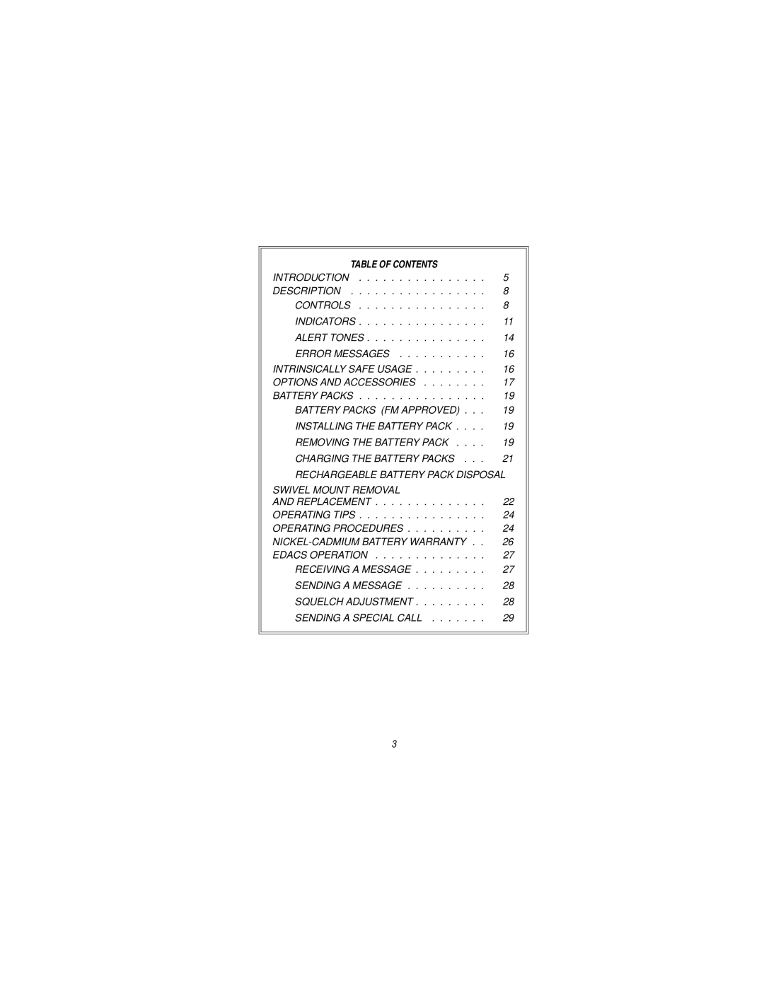 Ericsson LBI-38823D manual Table of Contents 