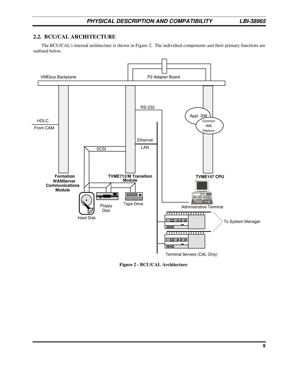 Ericsson LBI-38965B installation manual BCU/CAL Architecture, TVME147 CPU 