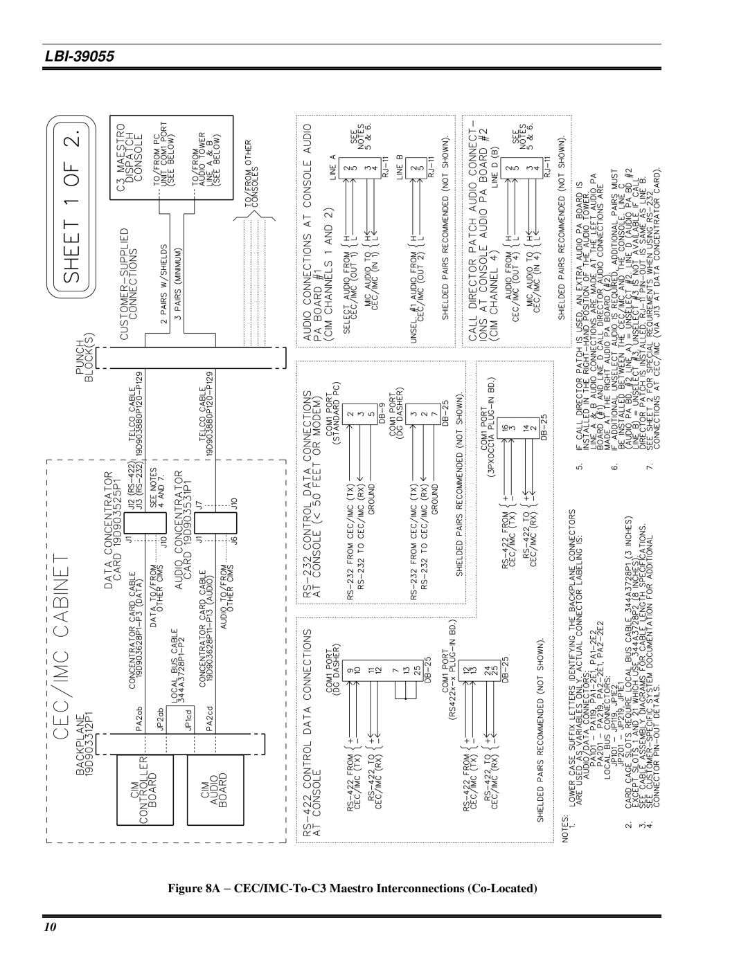 Ericsson LBI-39055 manual CEC/IMC-To-C3 Maestro Interconnections Co-Located 