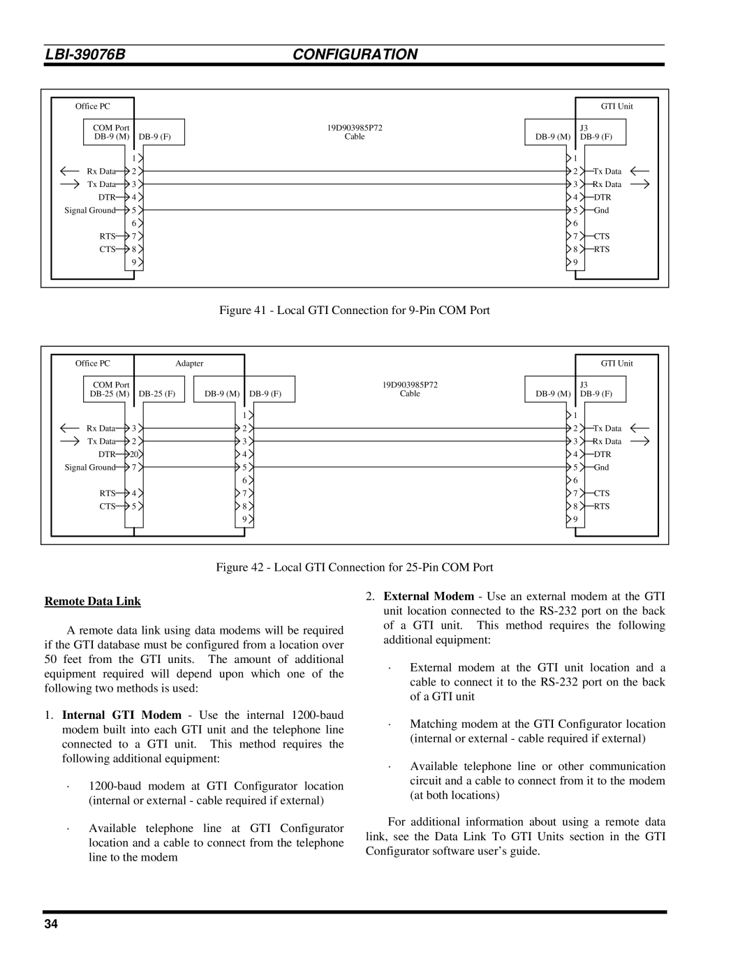 Ericsson LBI-39076B system manual Remote Data Link, Rts Cts 