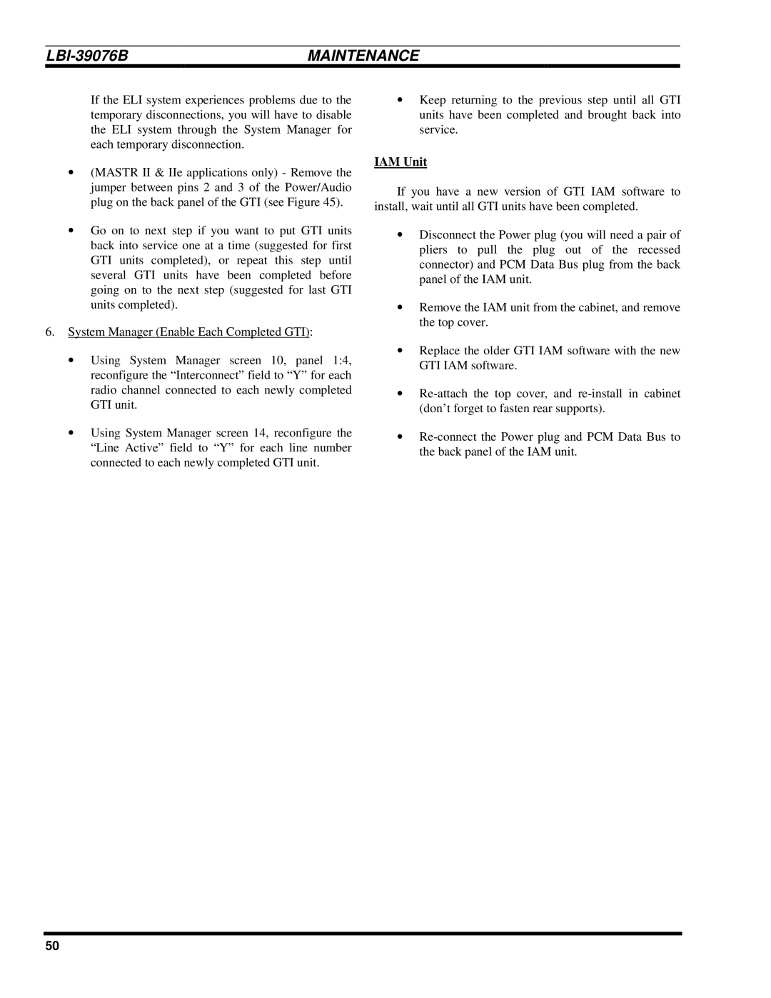 Ericsson LBI-39076B system manual IAM Unit 