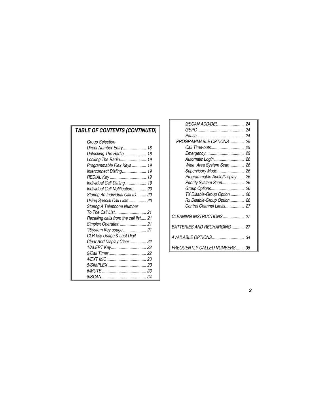 Ericsson LBI-39110 manual Table of Contents 