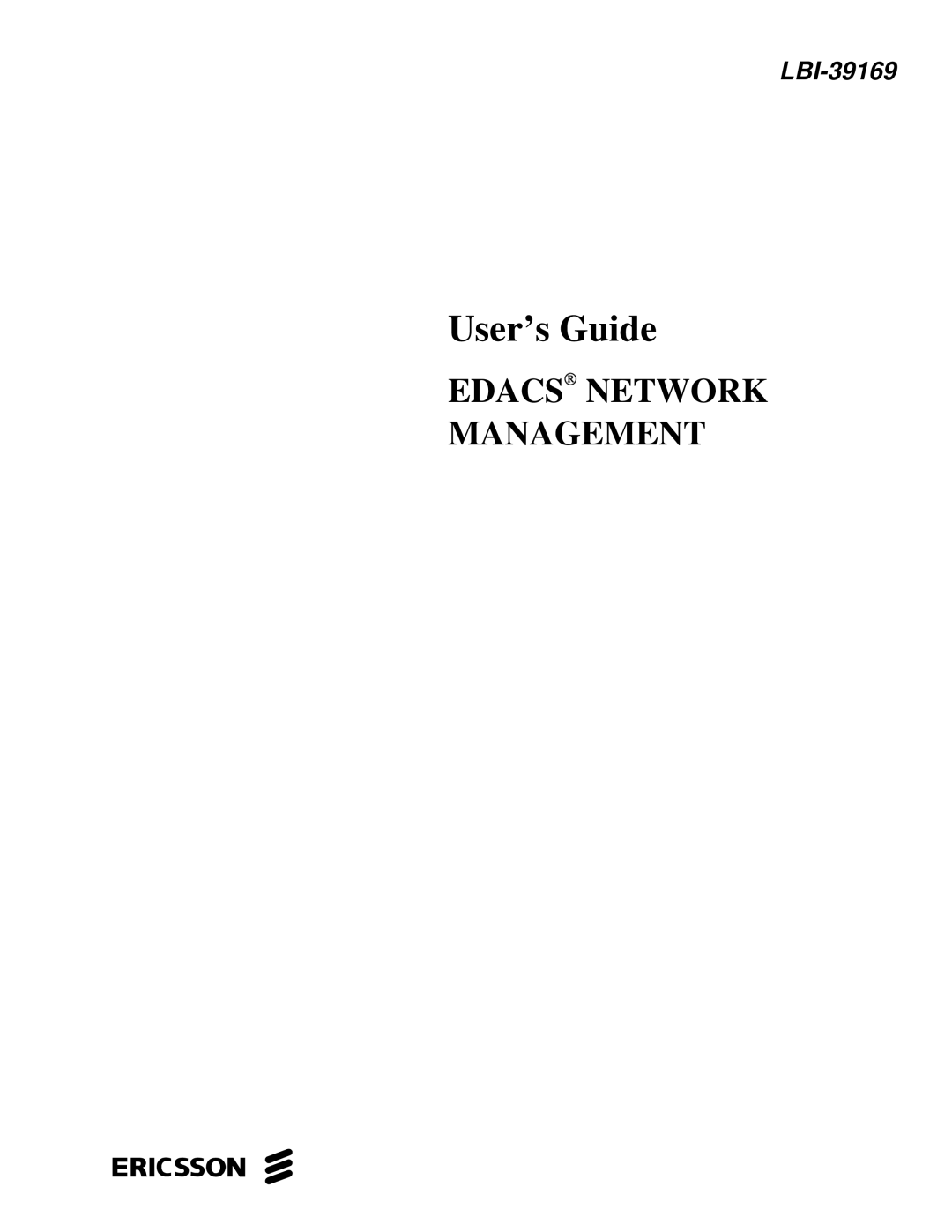 Ericsson LBI-39169 manual User’s Guide 