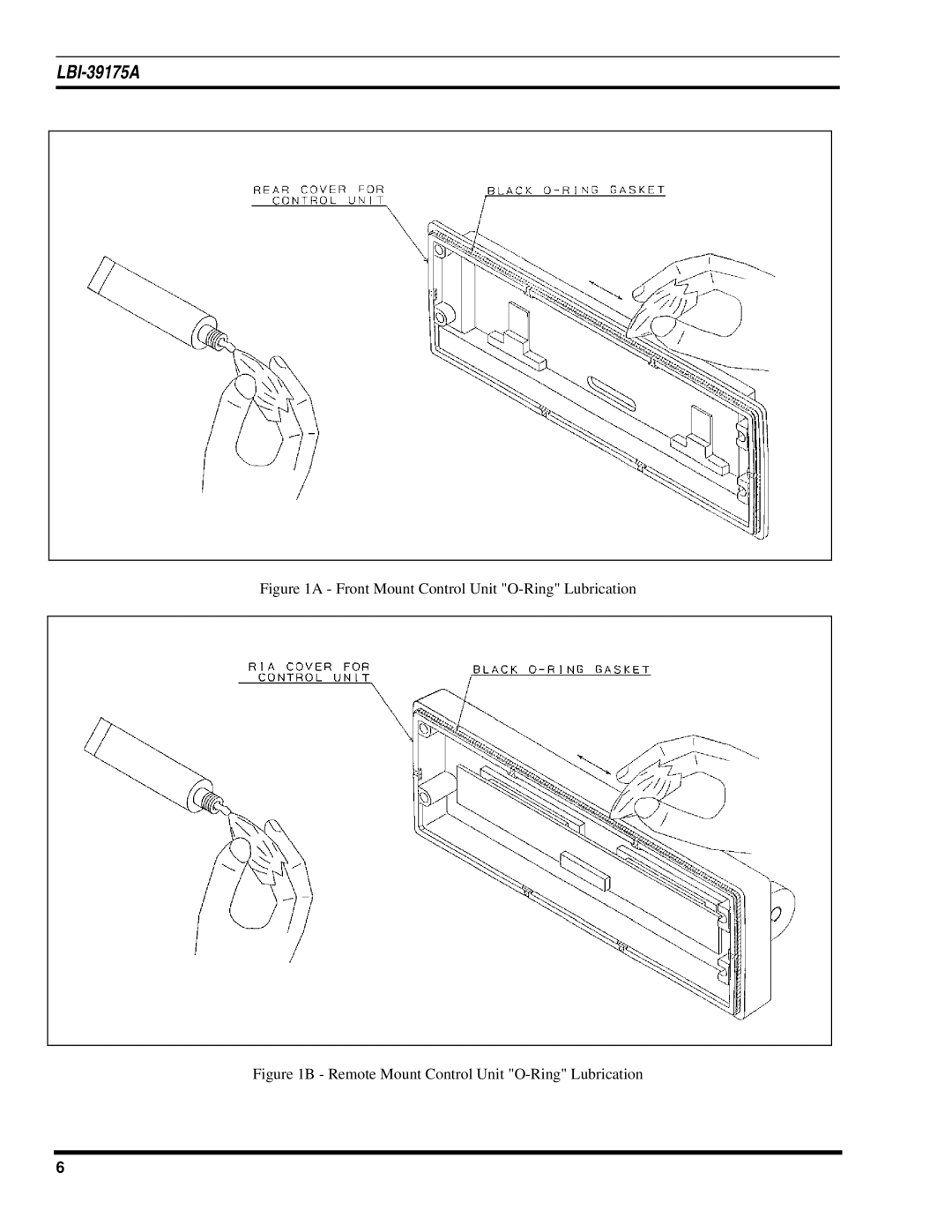 Ericsson LBI-39175A manual Front Mount Control Unit O-Ring Lubrication 