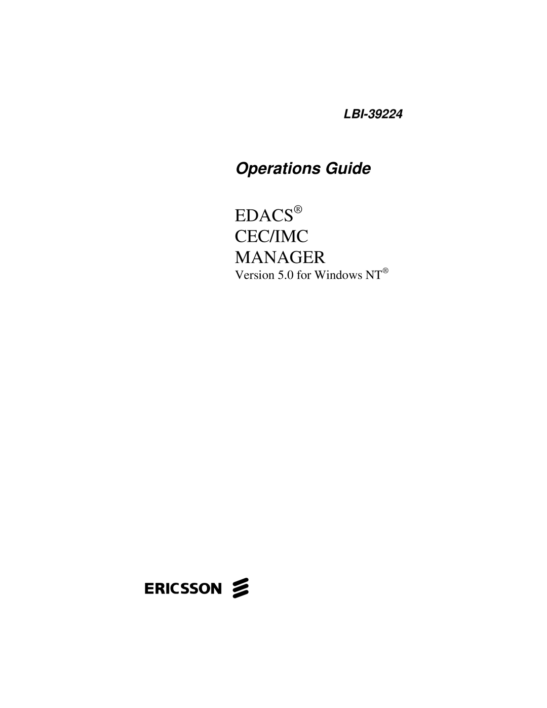 Ericsson LBI-39224 manual Edacs CEC/IMC Manager 