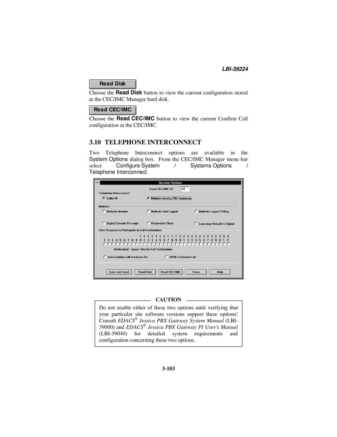 Ericsson LBI-39224 manual Telephone Interconnect, Read CEC/IMC 