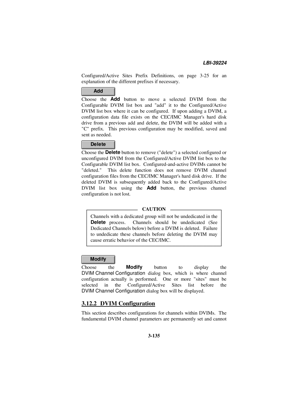 Ericsson LBI-39224 manual Dvim Configuration, 135 