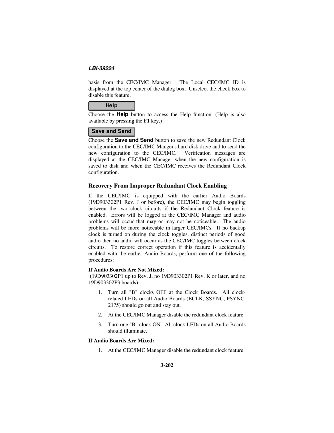 Ericsson LBI-39224 manual Recovery From Improper Redundant Clock Enabling, If Audio Boards Are Not Mixed, 202 