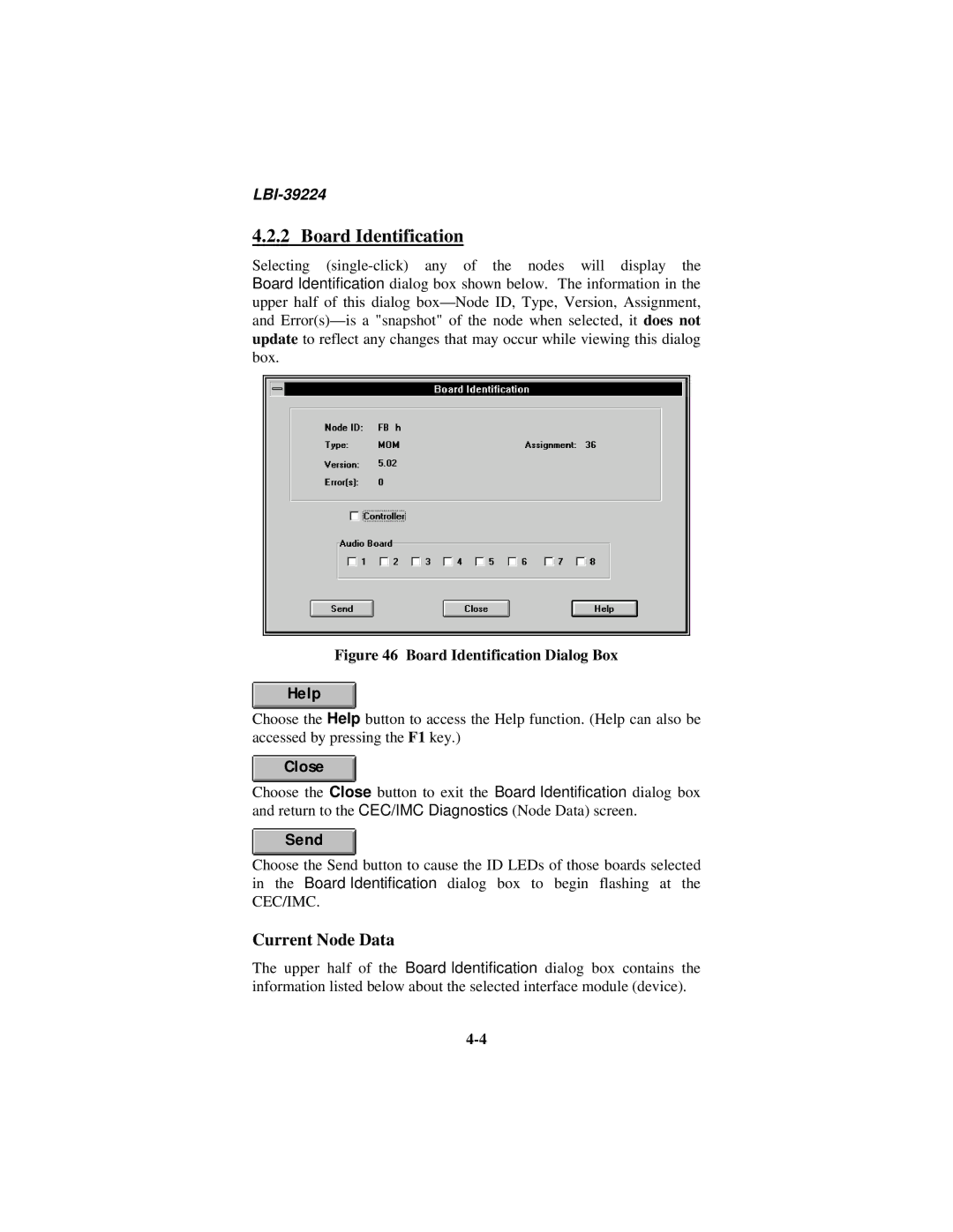 Ericsson LBI-39224 manual Board Identification, Current Node Data 