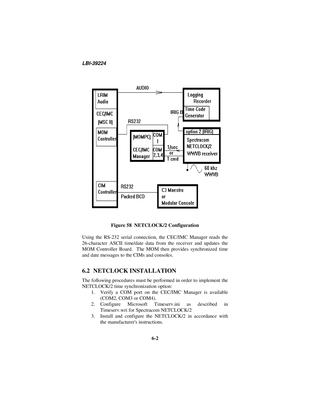 Ericsson LBI-39224 manual Netclock Installation, NETCLOCK/2 Configuration 