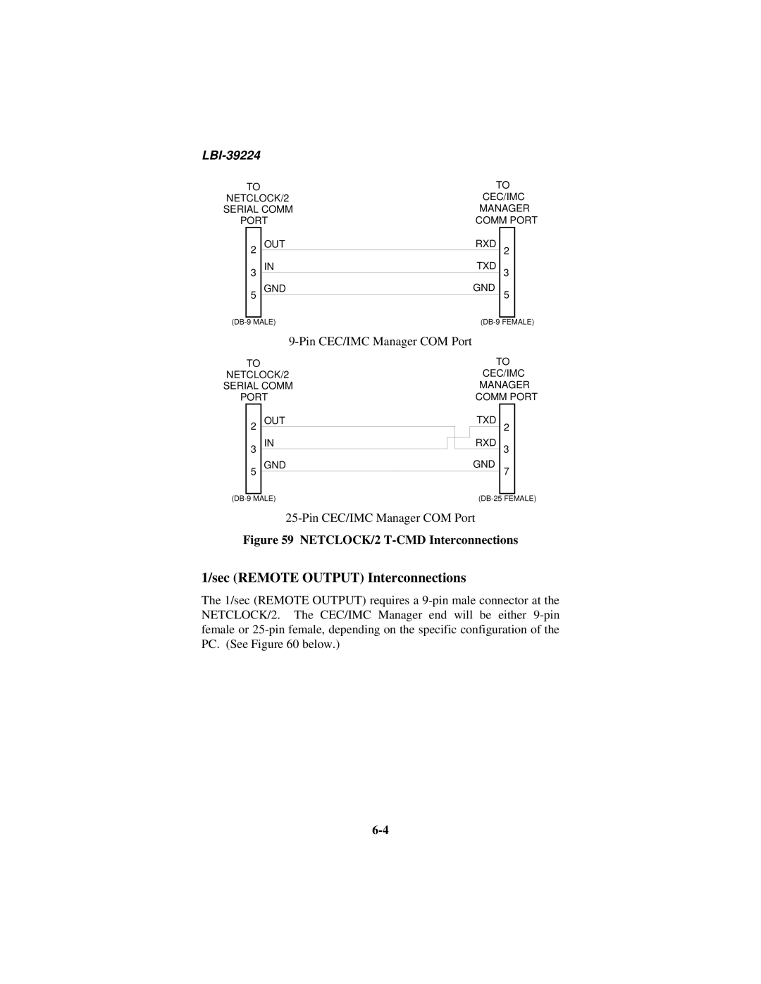 Ericsson LBI-39224 manual Sec Remote Output Interconnections, NETCLOCK/2 T-CMD Interconnections 