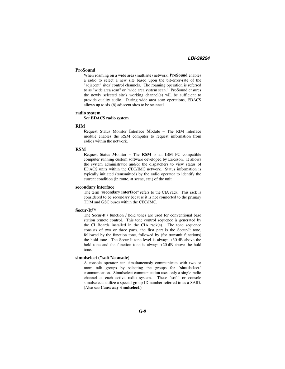 Ericsson LBI-39224 manual Rim, Rsm 