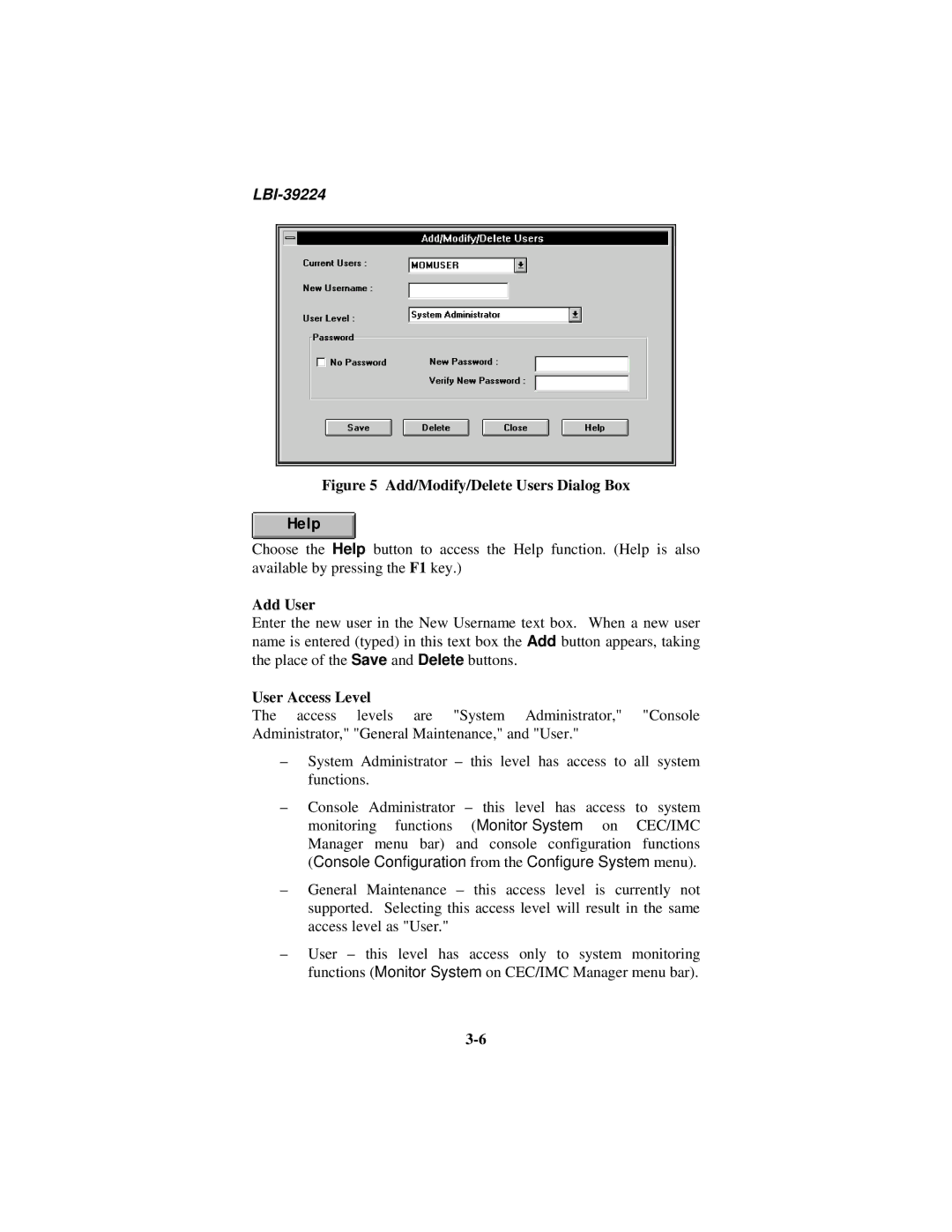 Ericsson LBI-39224 manual Add User, User Access Level 