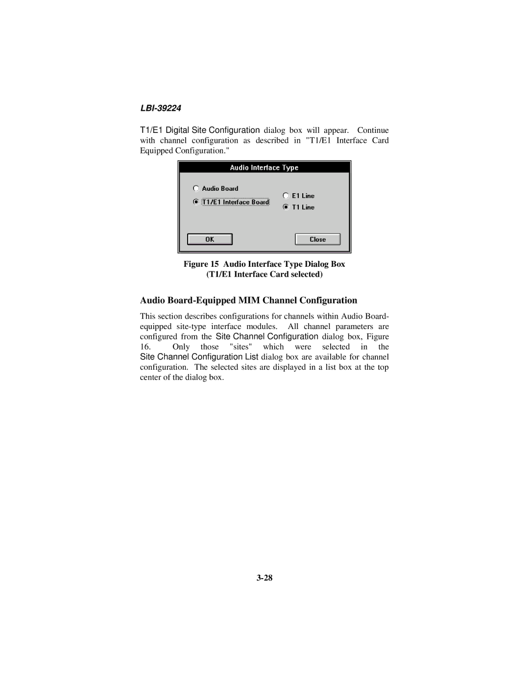 Ericsson LBI-39224 manual Audio Board-Equipped MIM Channel Configuration 