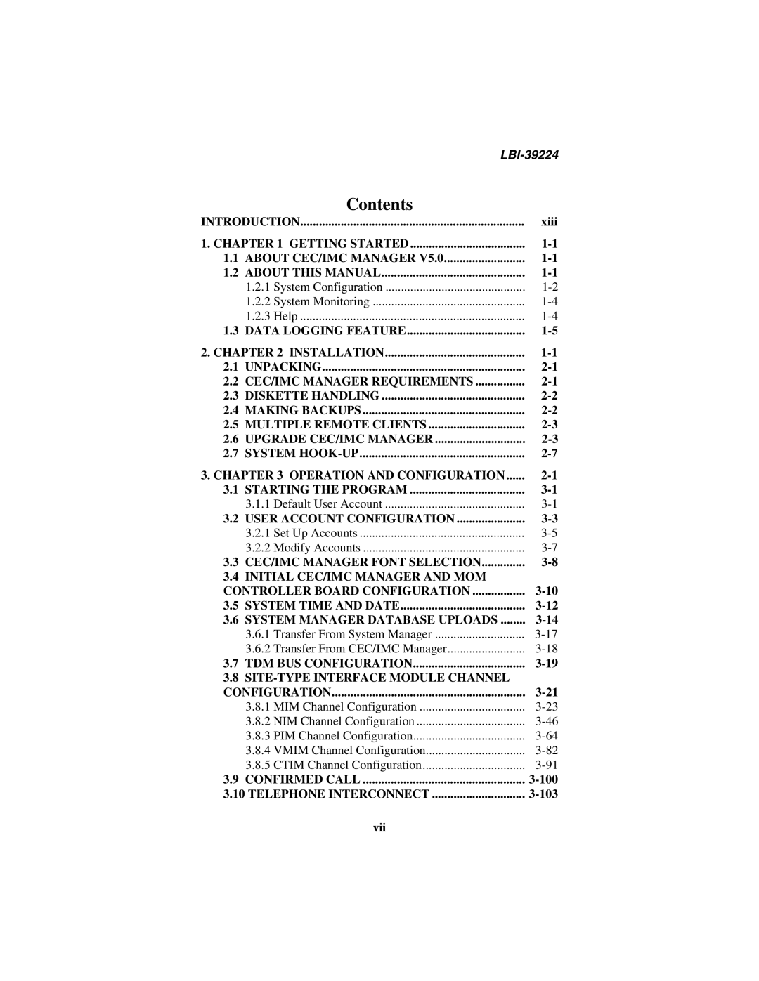 Ericsson LBI-39224 manual Contents 