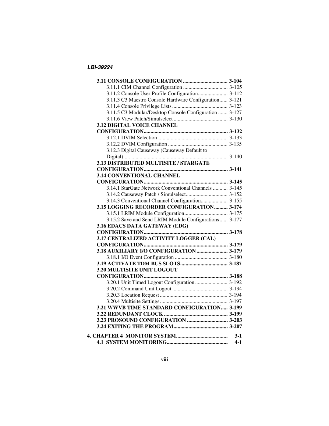 Ericsson LBI-39224 manual Console Configuration, Digital Voice Channel Configuration, Conventional Channel Configuration 