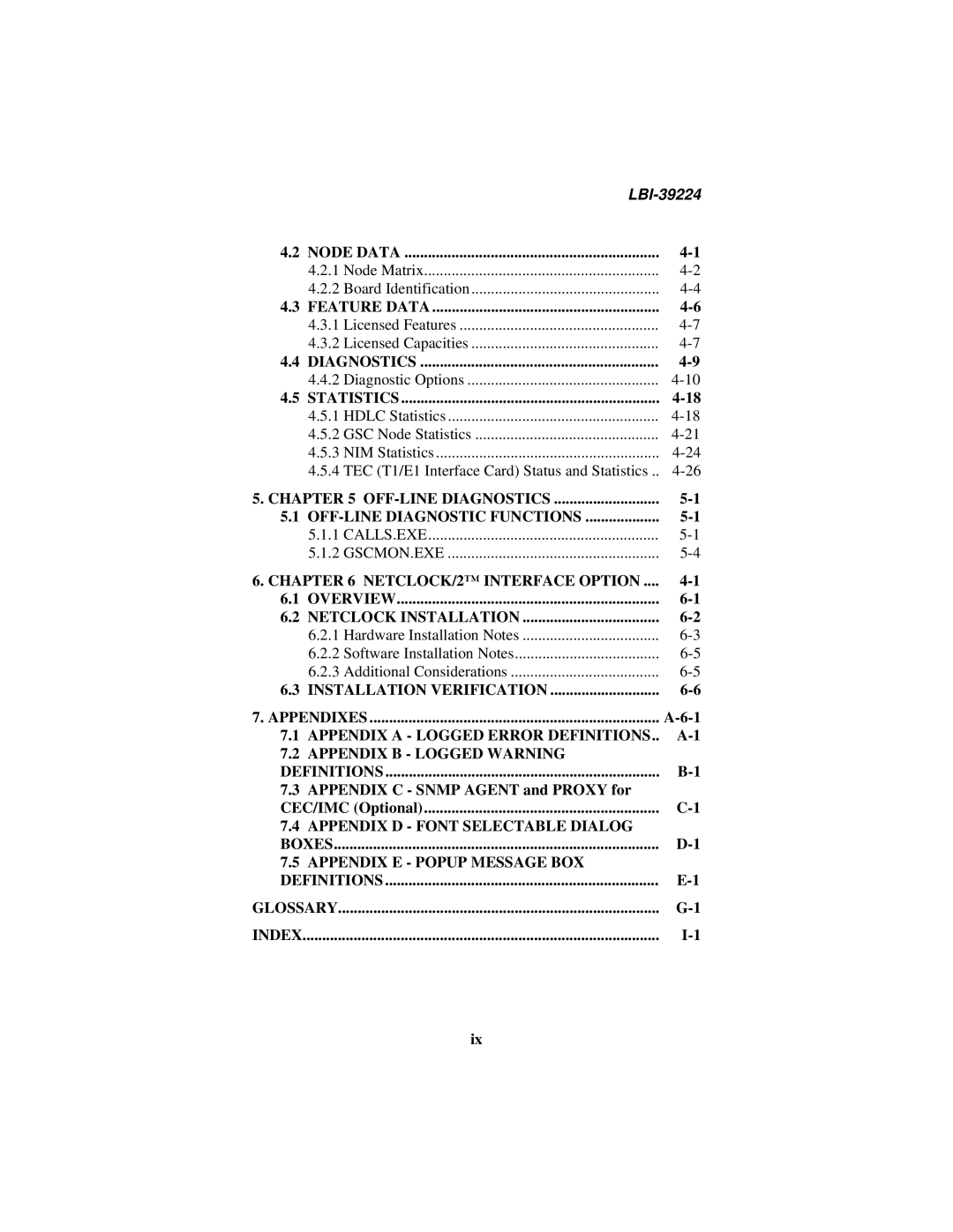 Ericsson LBI-39224 manual Node Data, Feature Data, Diagnostics, Statistics 