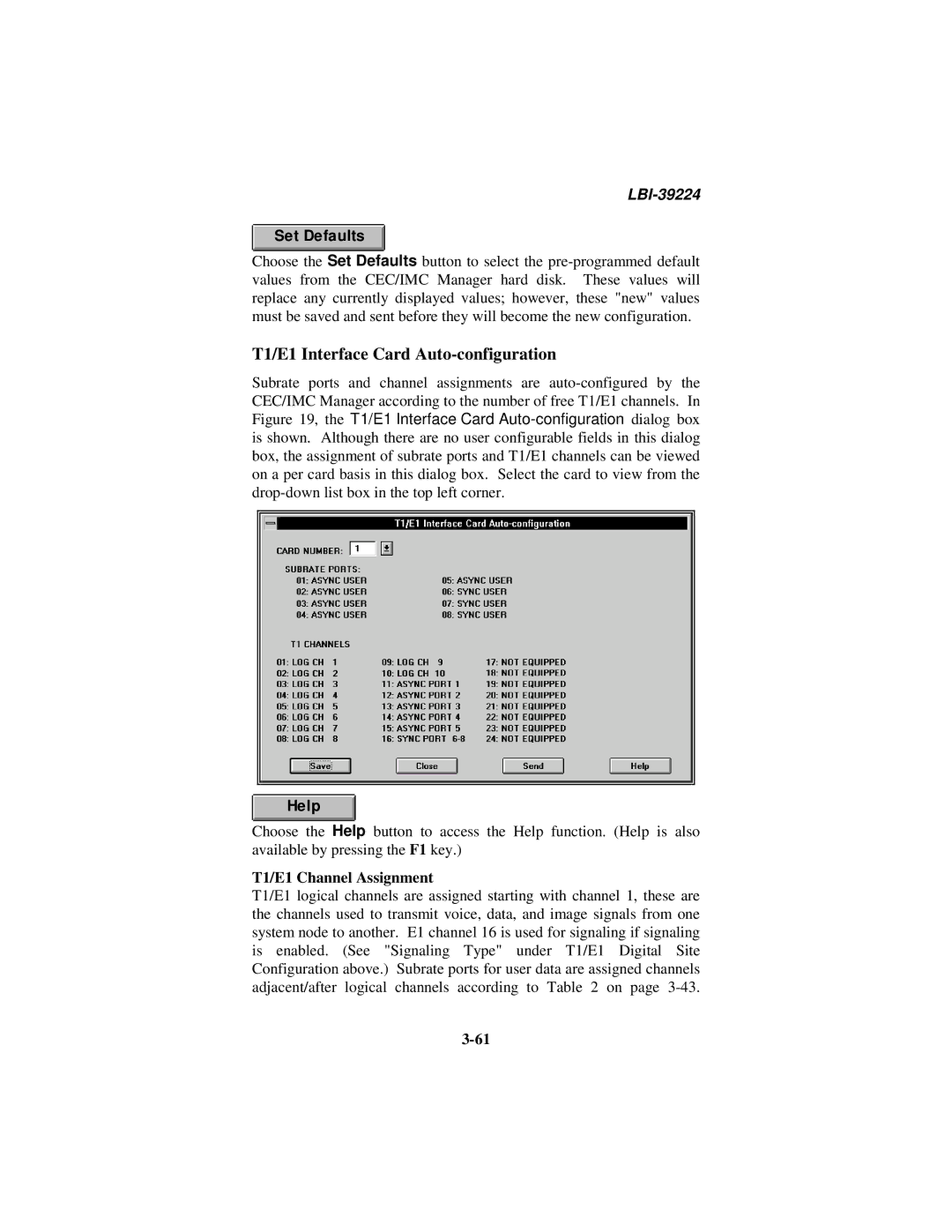 Ericsson LBI-39224 manual T1/E1 Interface Card Auto-configuration 