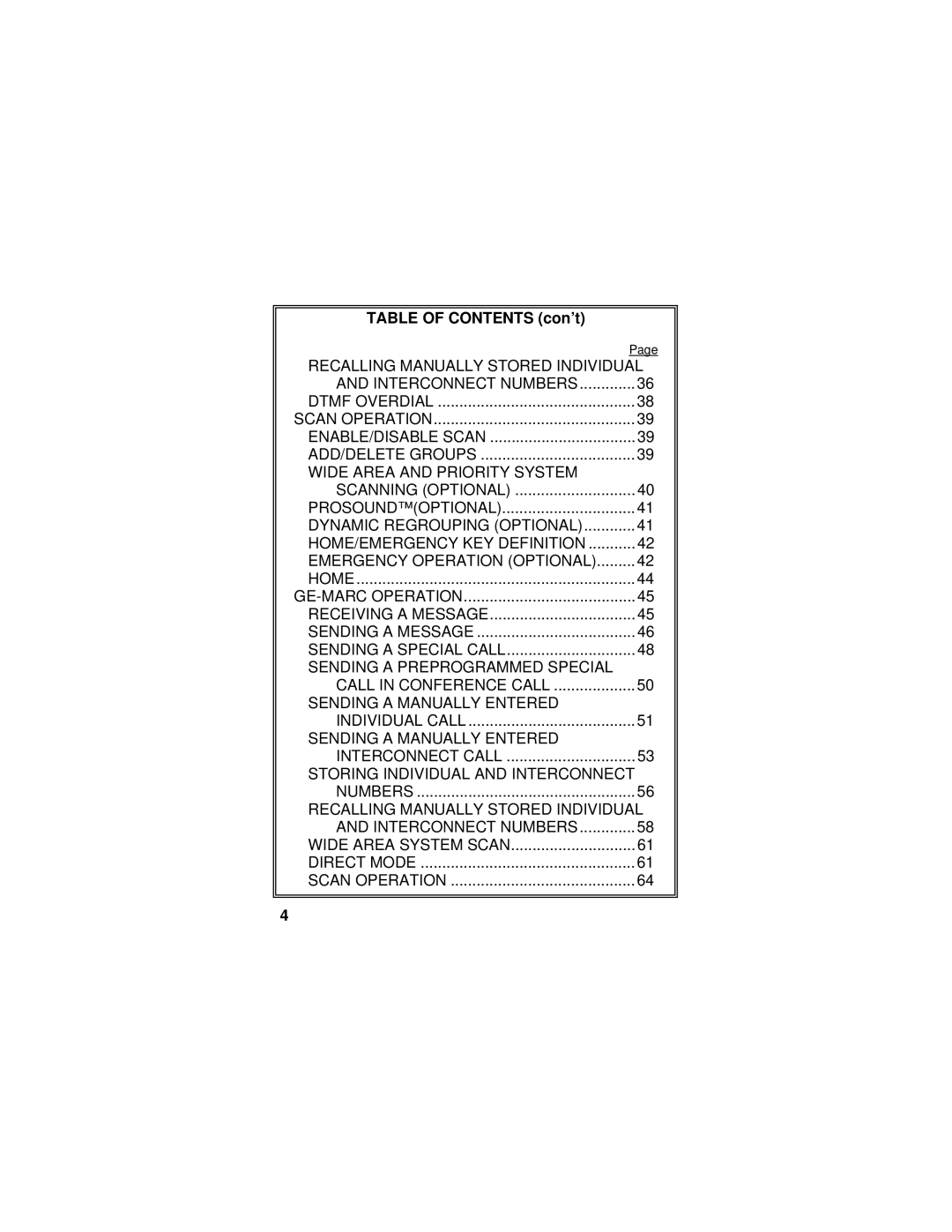 Ericsson LZT-1872R1A manual Table of Contents con’t 