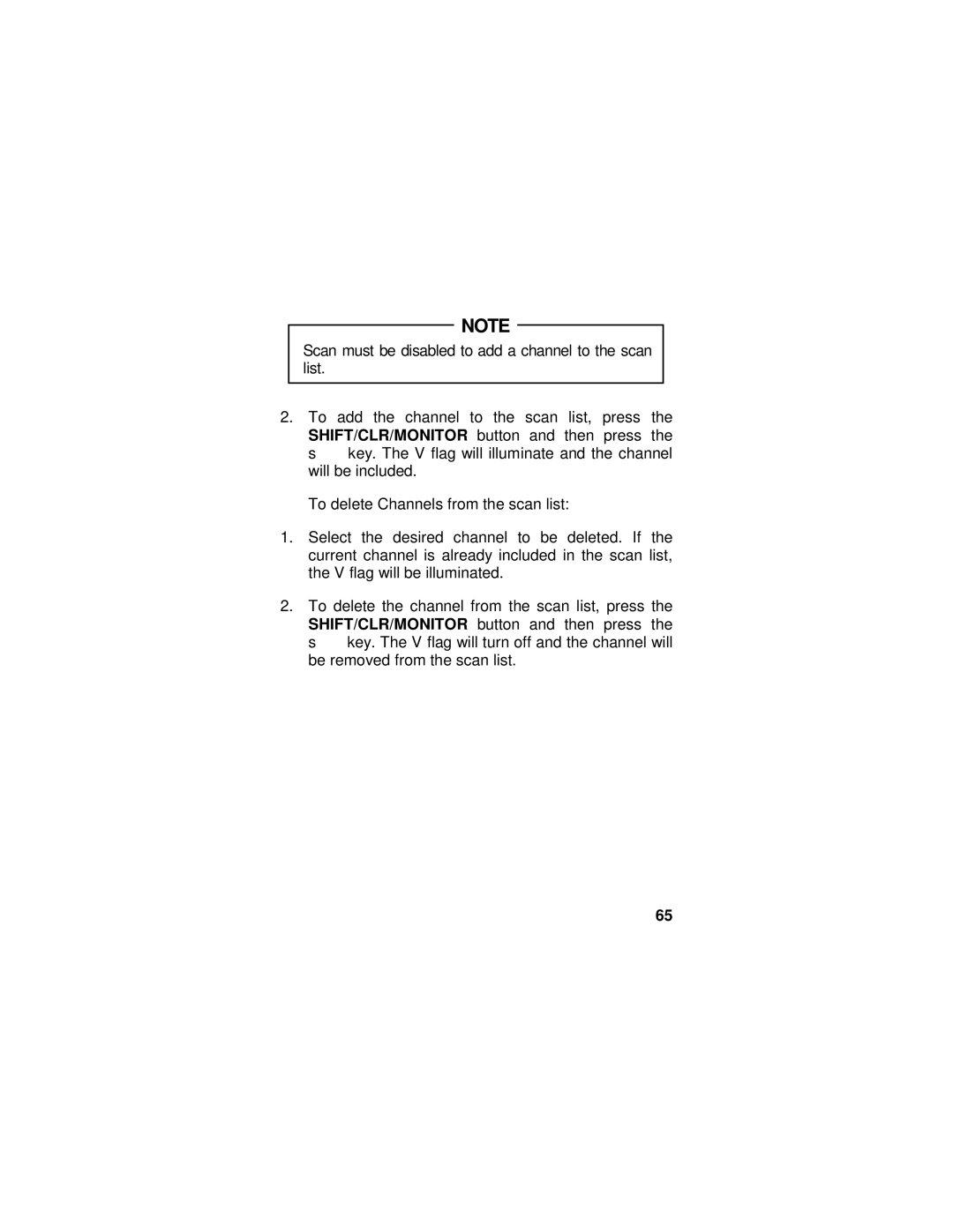 Ericsson LZT-1872R1A manual Scan must be disabled to add a channel to the scan list 