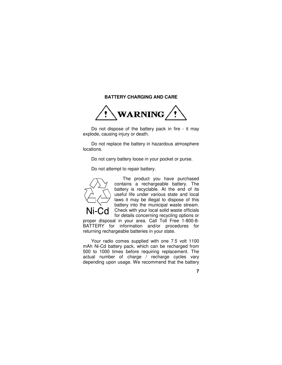 Ericsson LZT-1872R1A manual Battery Charging and Care 