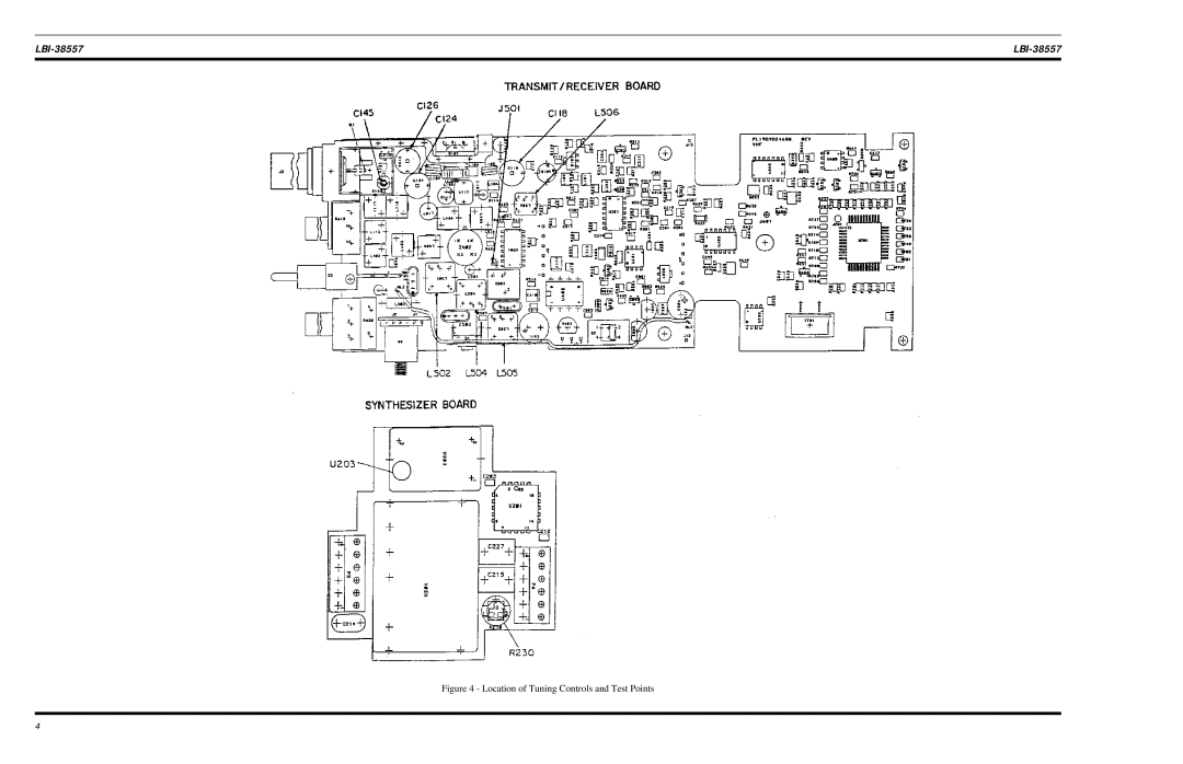 Ericsson MPI-II VHF manual Location of Tuning Controls and Test Points 