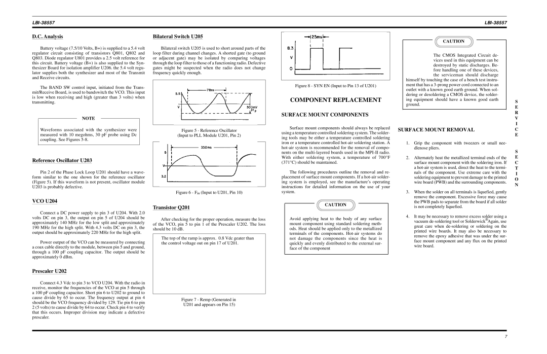 Ericsson MPI-II VHF manual Component Replacement, Surface Mount Components, Surface Mount Removal 