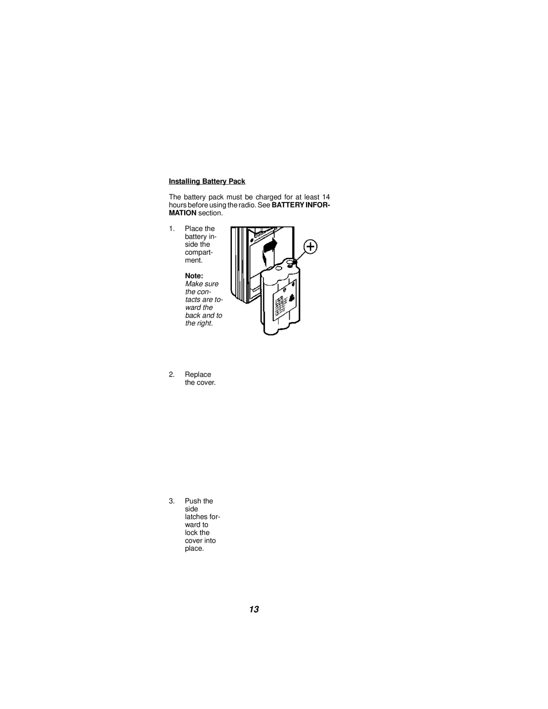 Ericsson NPC-50 manual Installing Battery Pack 