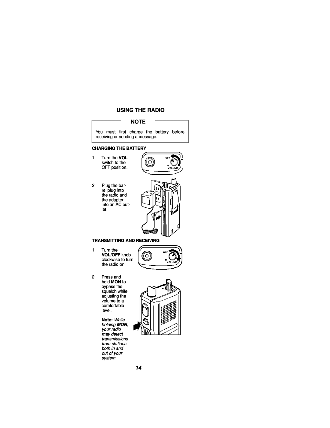 Ericsson NPC-50 manual Using The Radio, Charging The Battery, Transmitting And Receiving 