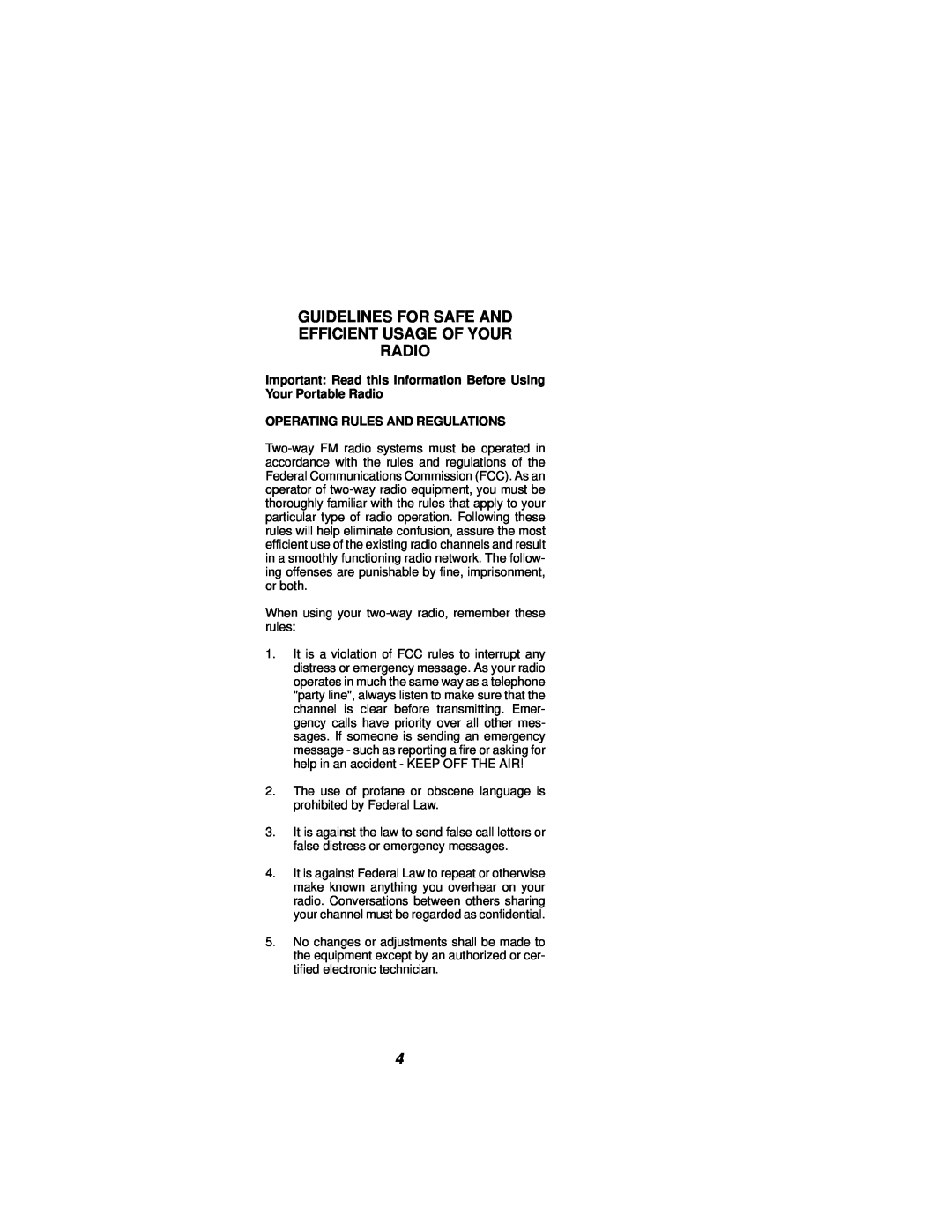 Ericsson NPC-50 manual Operating Rules And Regulations 