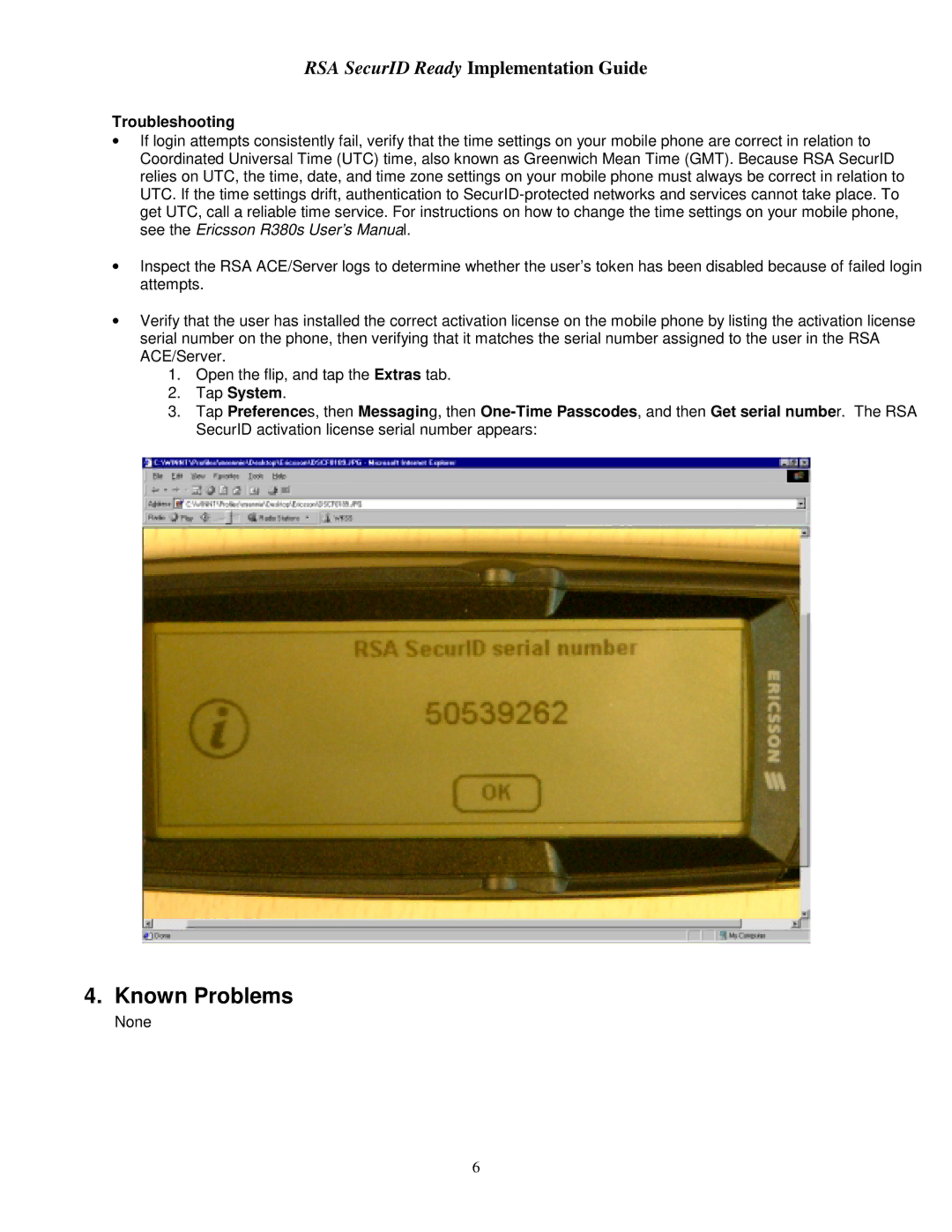 Ericsson R380 manual Known Problems, Troubleshooting 