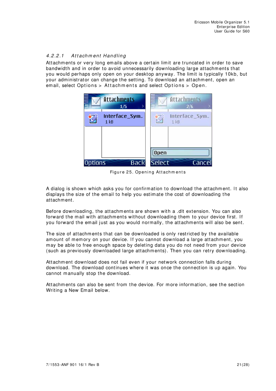 Ericsson S60 manual Attachment Handling 