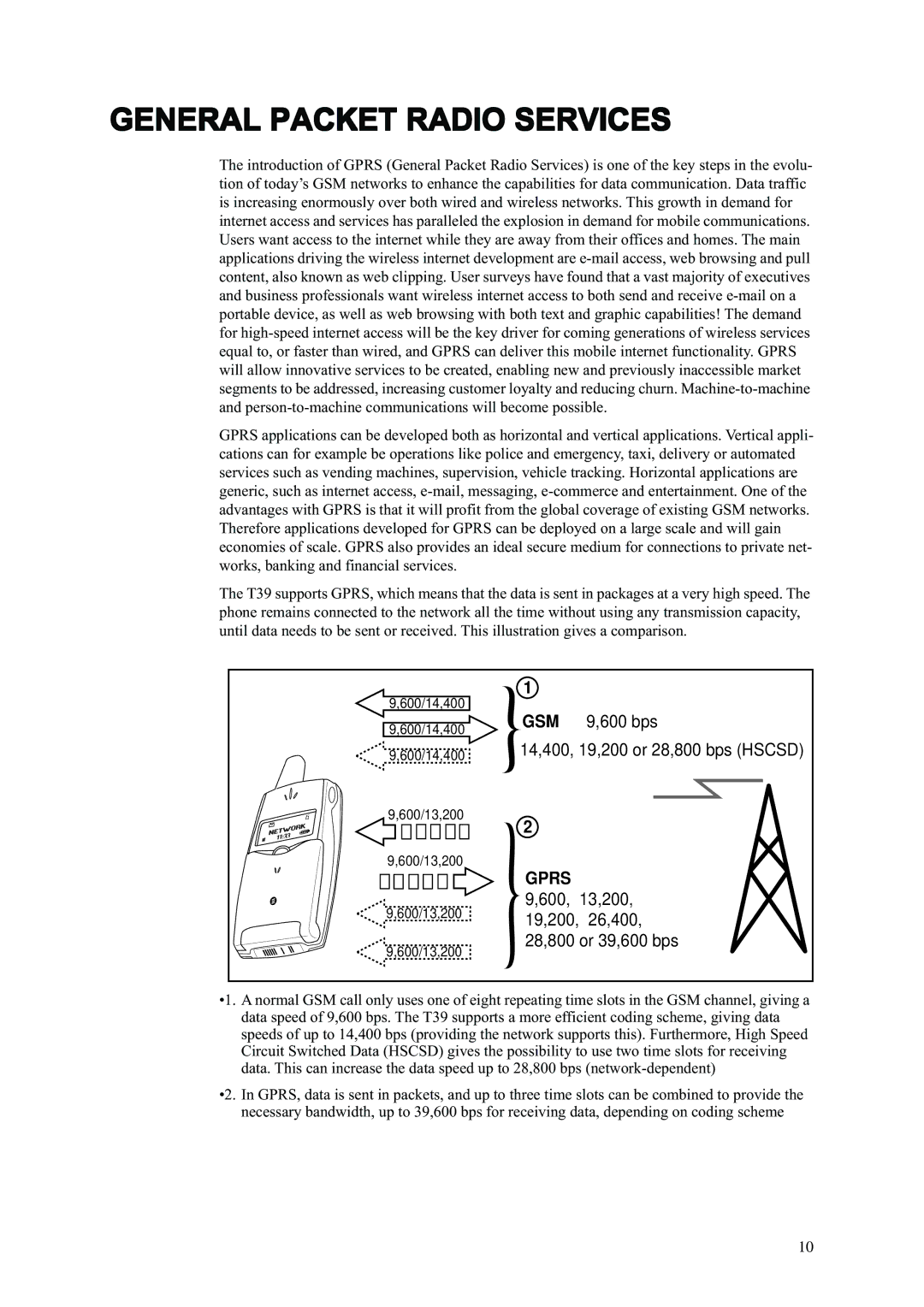 Ericsson T39 manual General Packet Radio Services, Gprs 