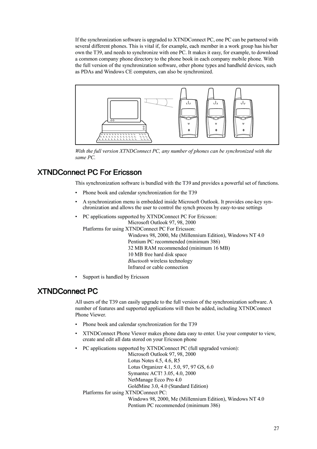 Ericsson T39 manual XTNDConnect PC For Ericsson 