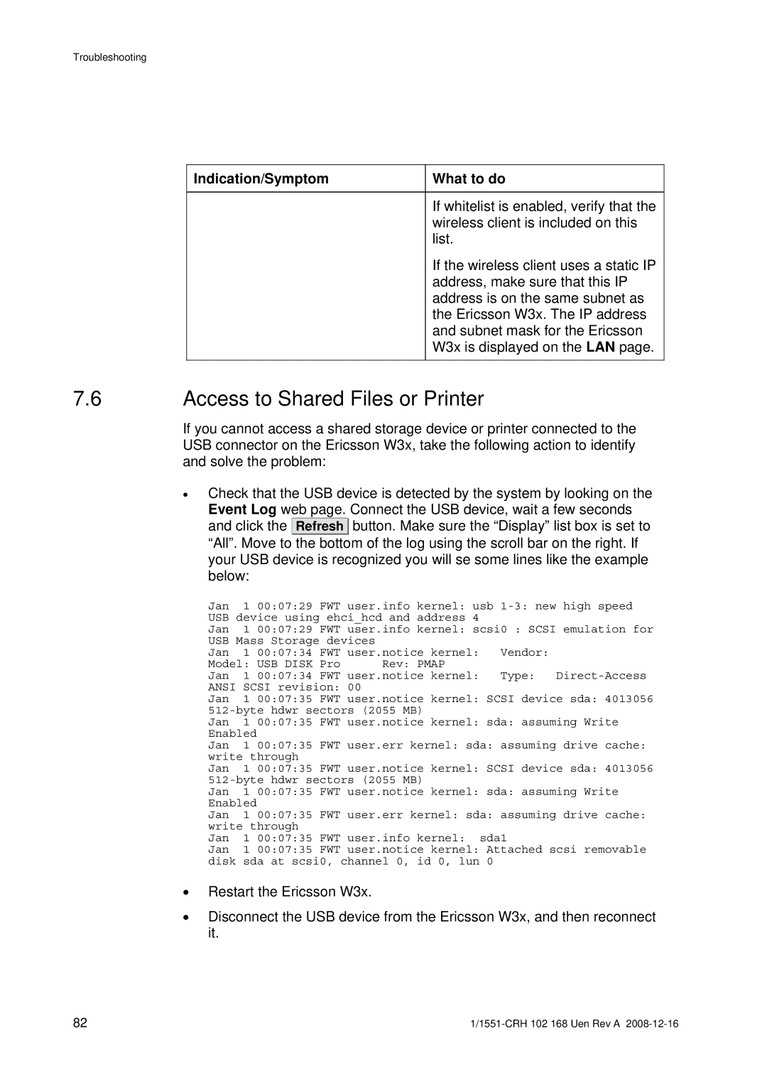 Ericsson W3X manual Access to Shared Files or Printer, Ansi 