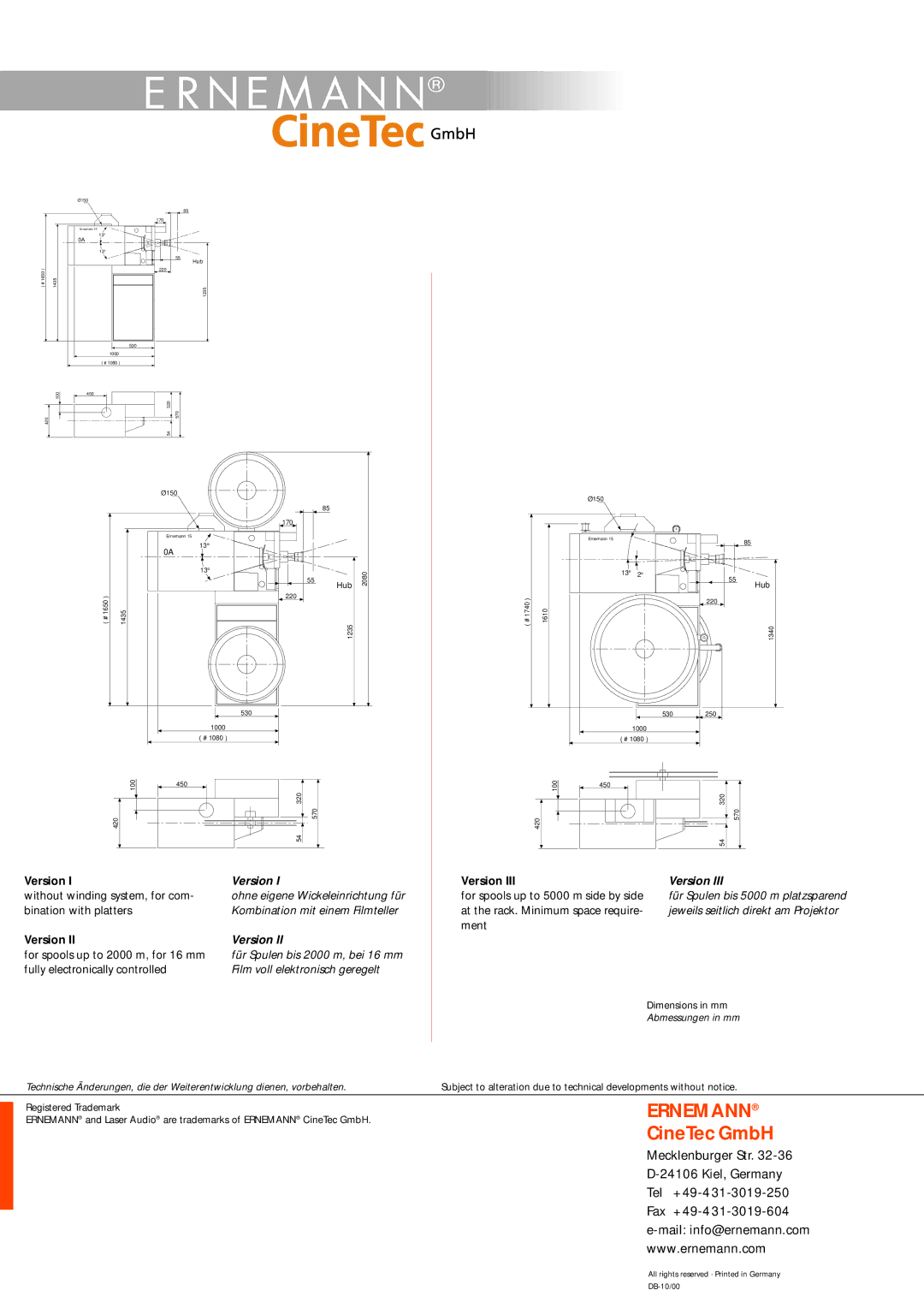 Ernemann E15-Series manual Version 