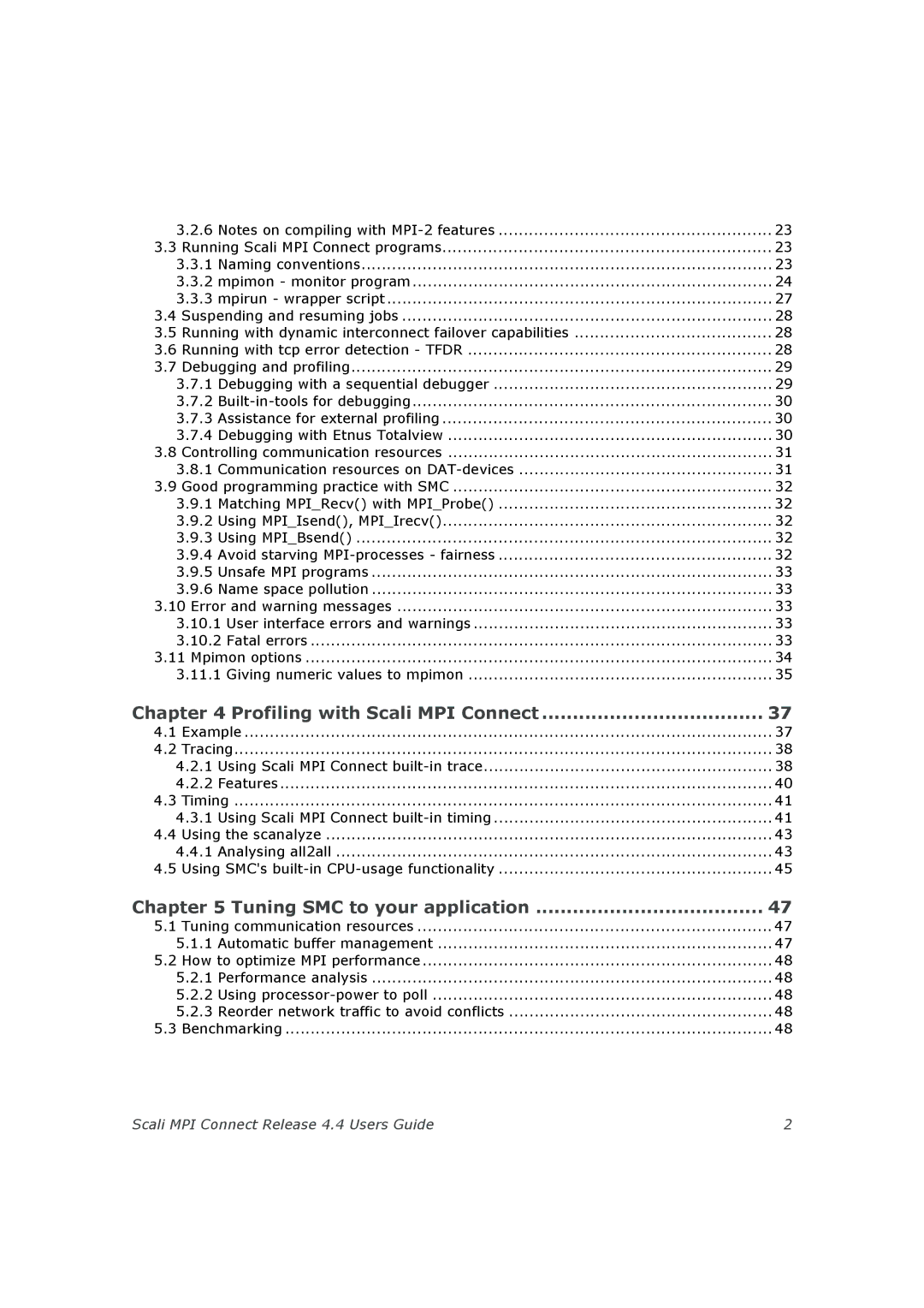 Escali 4.4 manual Profiling with Scali MPI Connect 