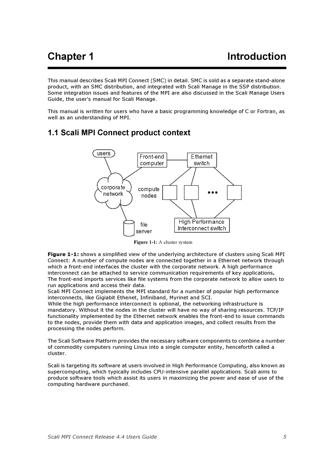 Escali 4.4 manual Chapter, Scali MPI Connect product context 