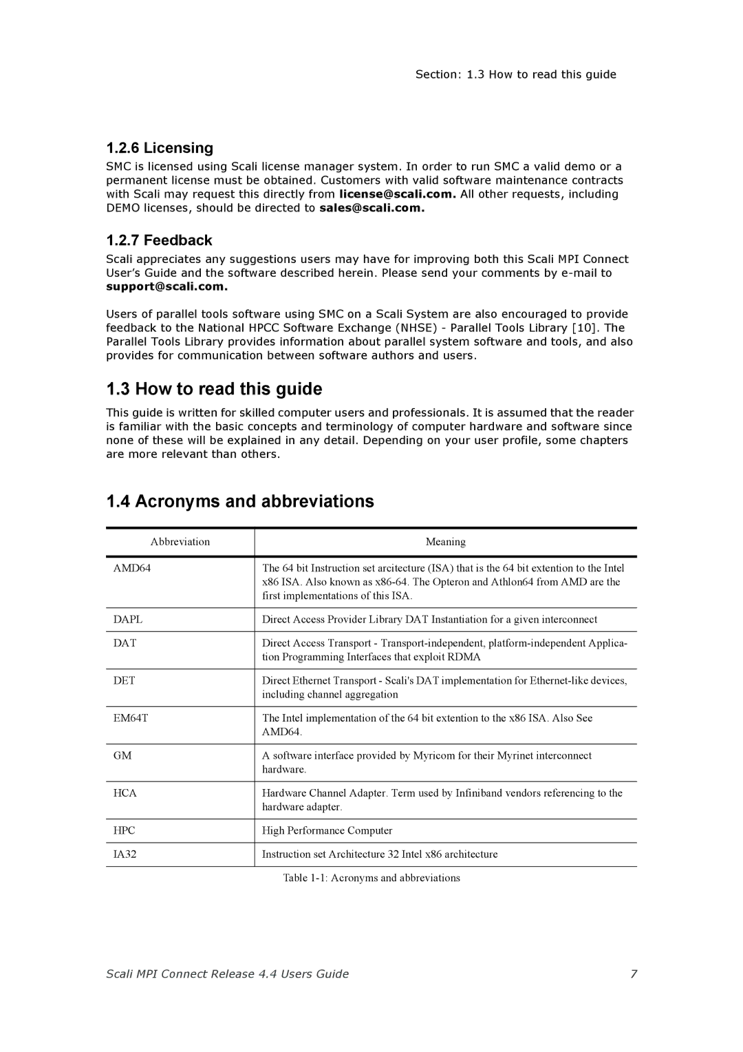 Escali 4.4 manual How to read this guide, Acronyms and abbreviations, Licensing, Feedback 