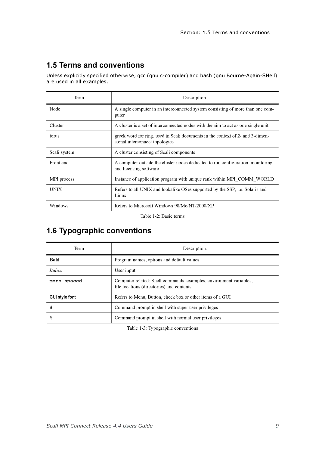 Escali 4.4 manual Terms and conventions, Typographic conventions, GUI style font 