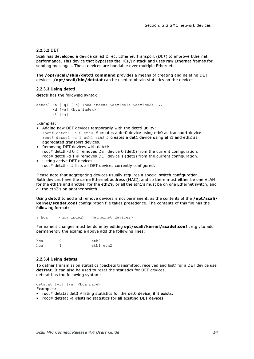 Escali 4.4 manual 3.2 DET, Using detctl, Using detstat 