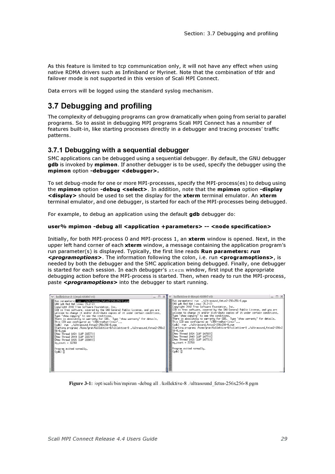 Escali 4.4 manual Debugging and profiling, Debugging with a sequential debugger 