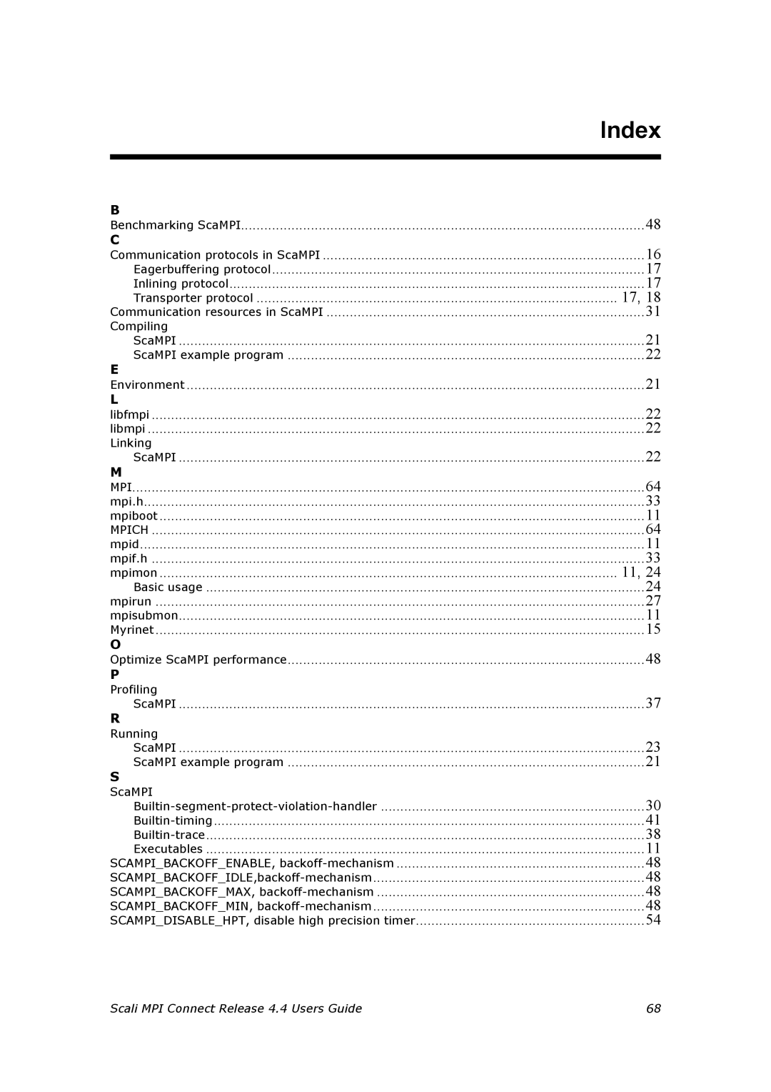 Escali 4.4 manual Index, Transporter protocol 