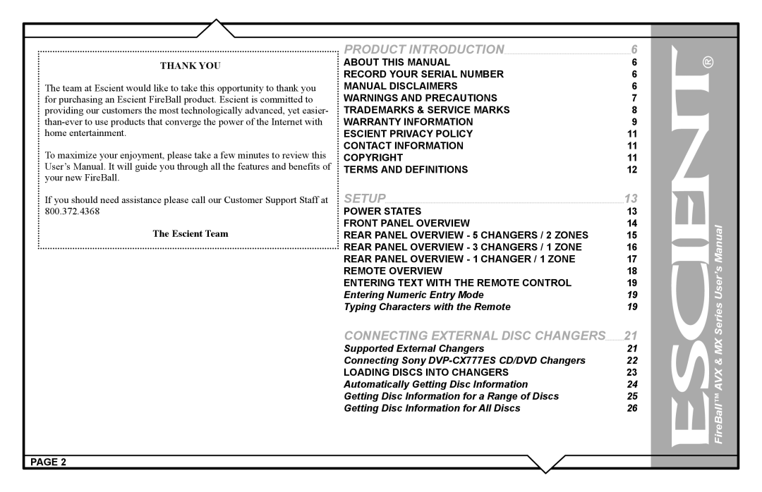 Escient AVX user manual Product Introduction 