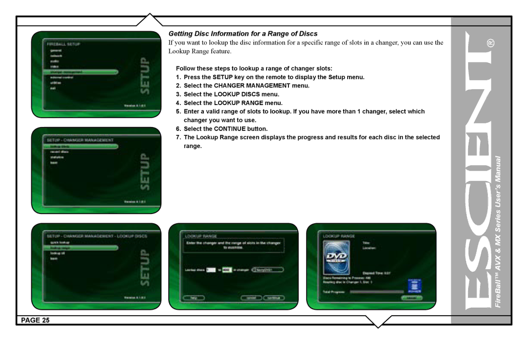 Escient user manual FireBall AVX & MX Series User’s Manual 